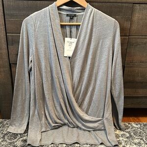 Stella & dot NWT grey wrap shirt!